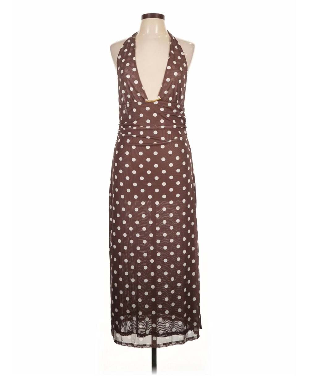 Caroline Constas Polka Dot Halter Dress